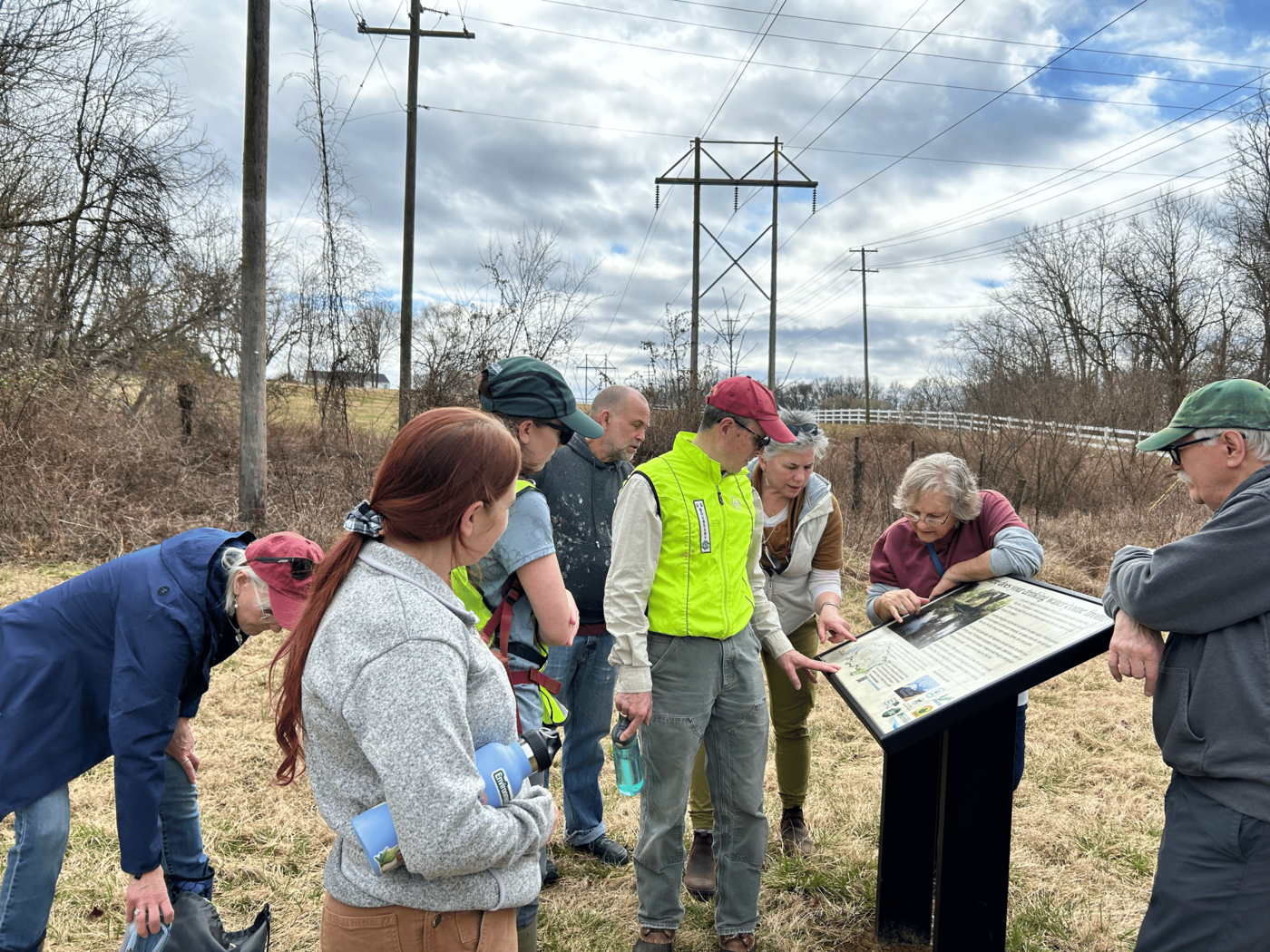 Community members learning about the Elks Run watershed