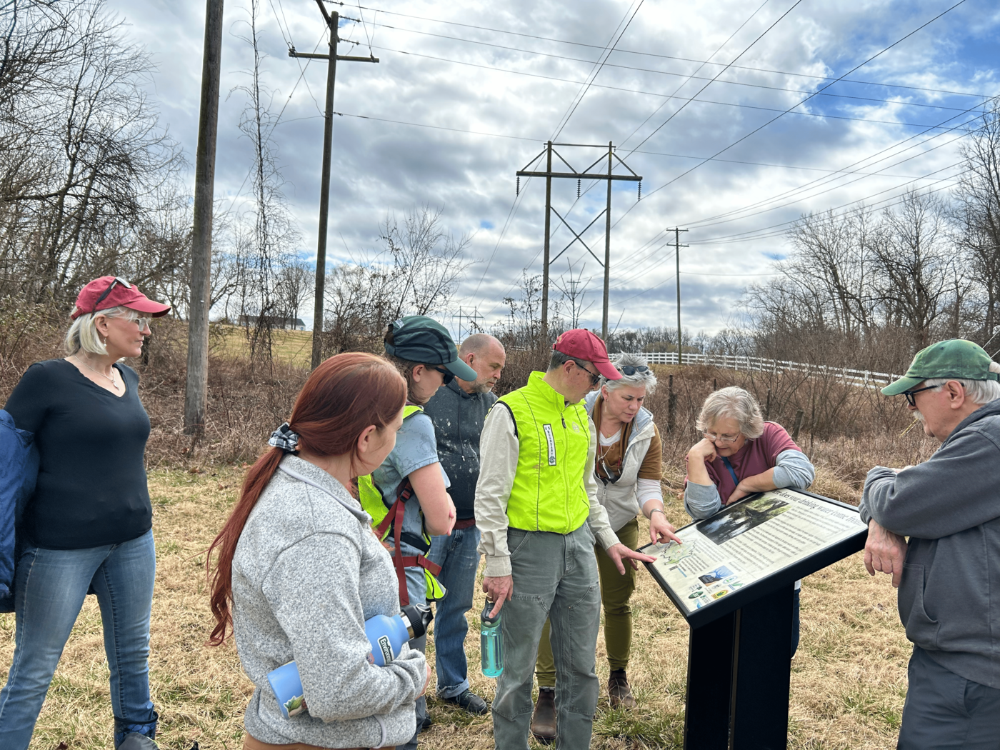 Community members learning about the Elks Run watershed